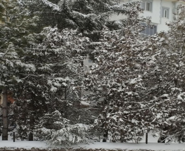Adana’nın Tufanbeyli ilçesi karla kaplandı