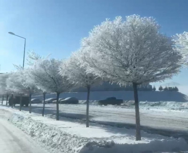 Tufanbeyli’de eksi 20 derecede kartpostallık manzara